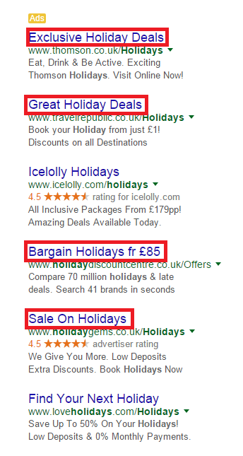 Example of holiday text ads