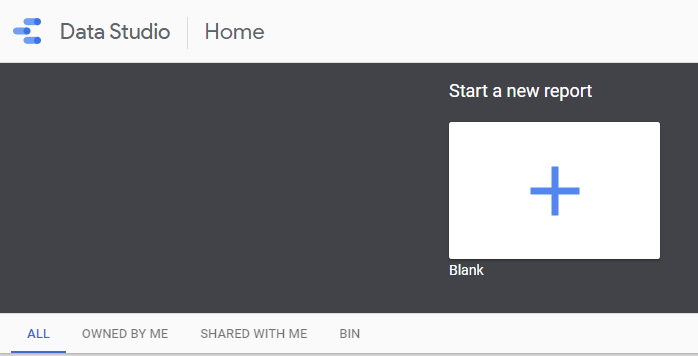 creating a new data studio report