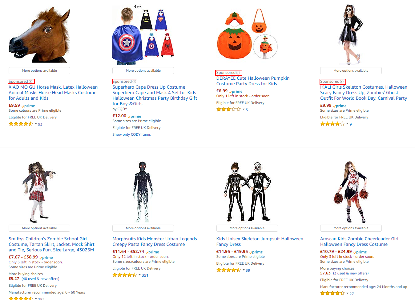 amazon halloween costume search