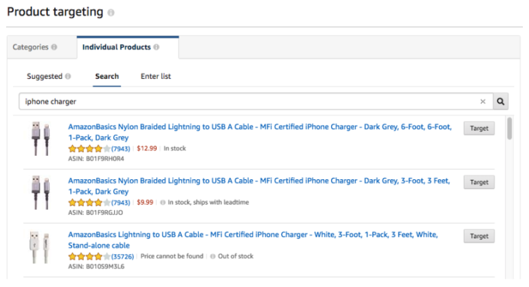 amazon product targeting